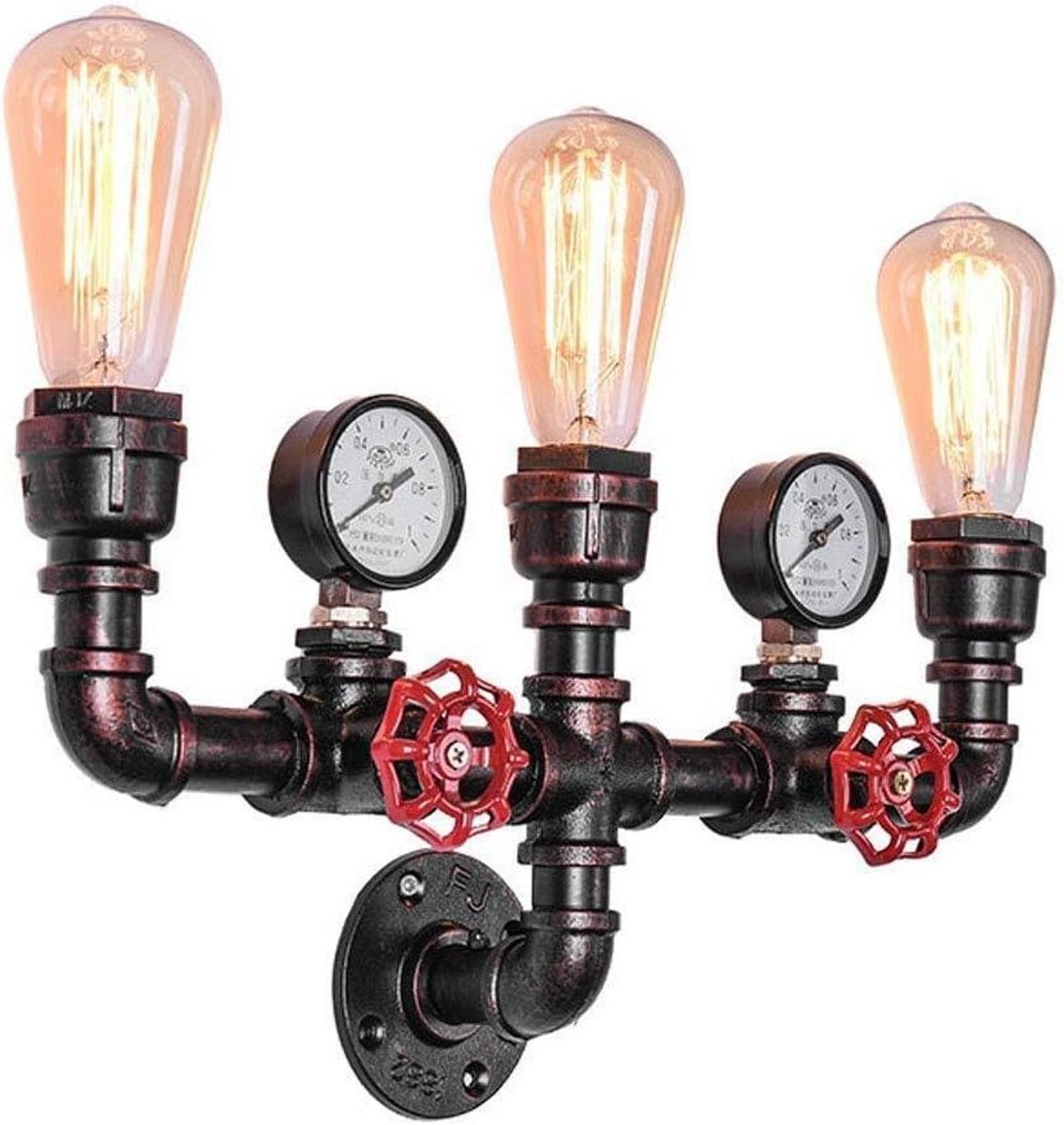 Vintage buis wandlamp industriële verlichting retro design met schakelaar zwart
