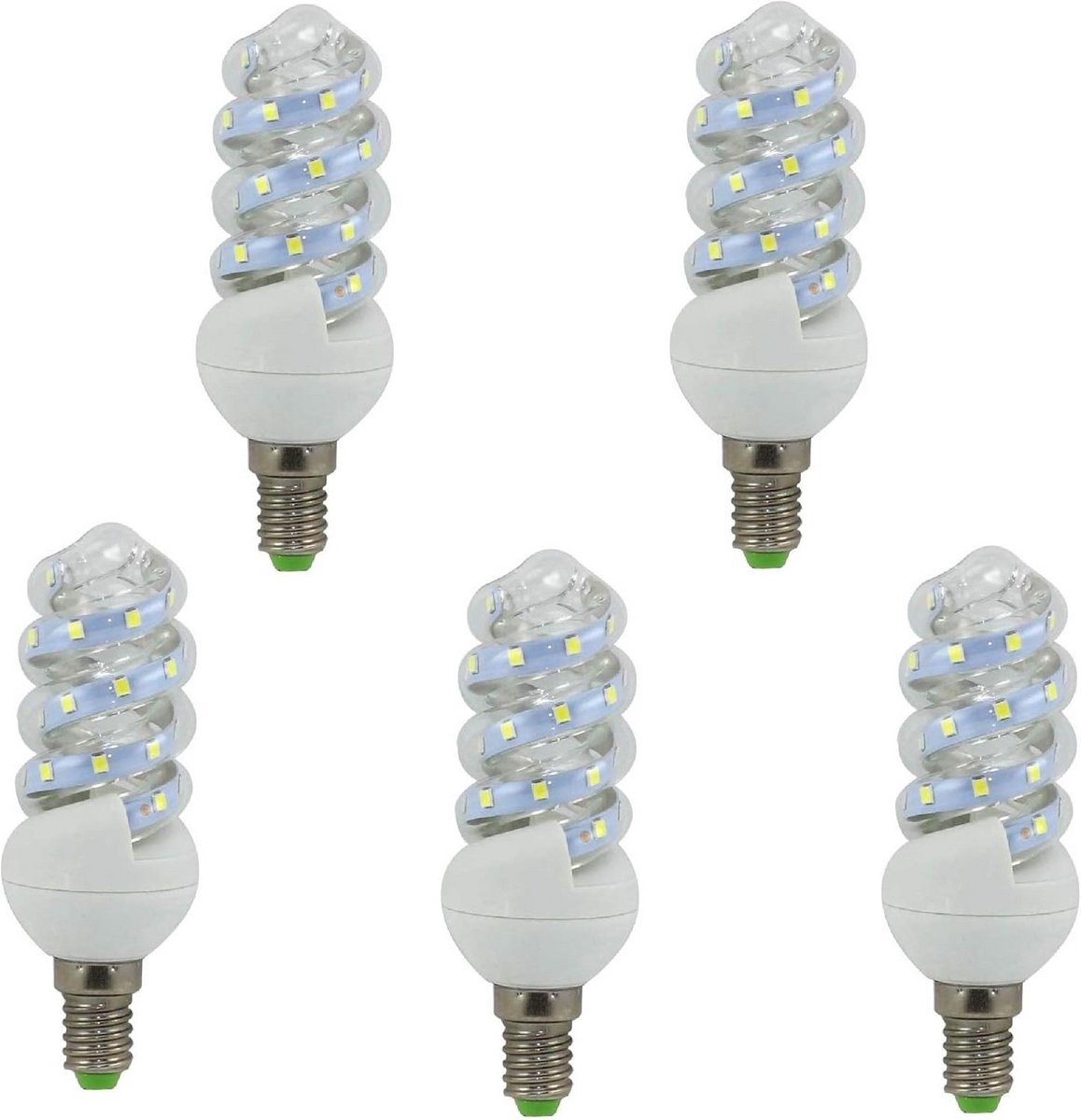 LED Mini Spiraal E14 5 Watt 5 stuks 6500K Daglichtwit
