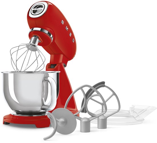 SMEG SMF05RDEU Keukenmachine - Keukenmixer - 1000W - 4,8L RVS Mengkom - 10 Snelheden - Planetaire Mengbeweging - Inclusief 4 Accessoires - '50s Style - Rood van SMEG — afbeelding 3