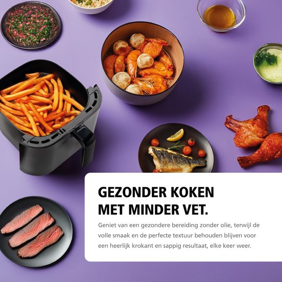 Brabantia Airfryer, XXL, 7,6 Liter, 1700 Watt, 80ºC tot 200ºC, PFAS