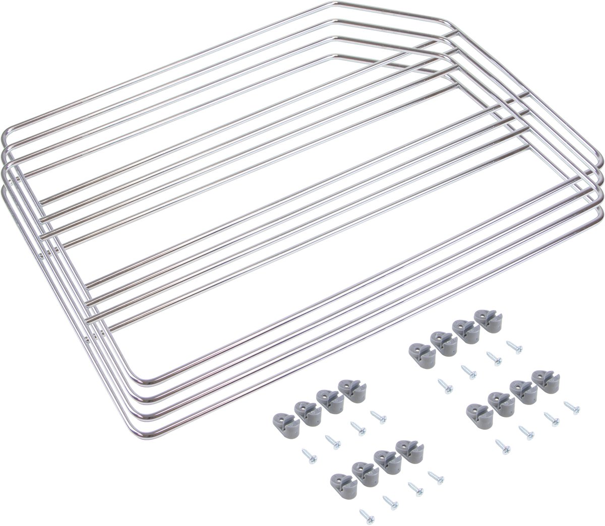 Emuca Set verdelers voor kasten en wandmeubels, 4 stuks, staal, verchroomd.