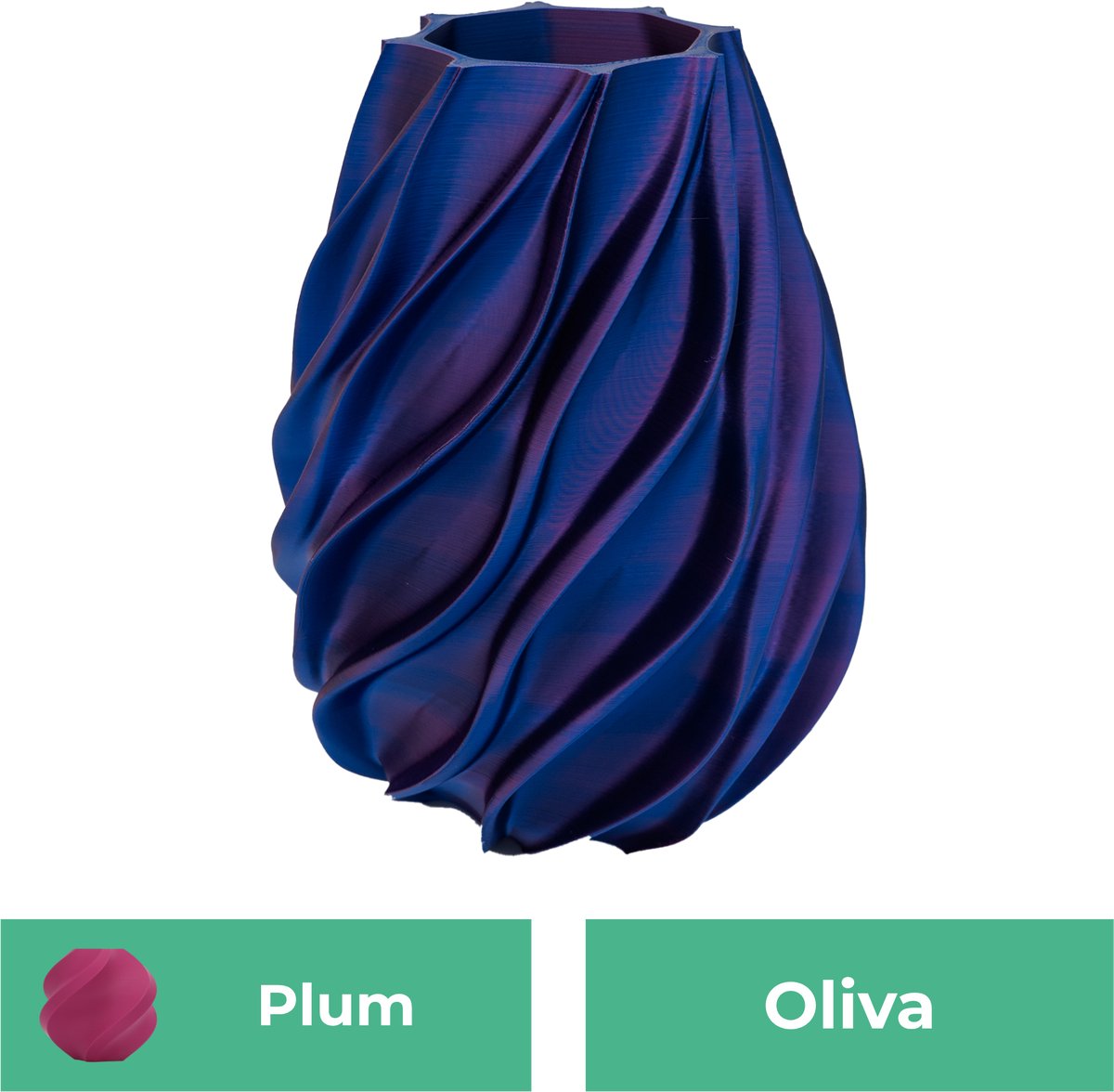 Lovora Oliva organische vaas – Decoratieve vaas - Plum - 3d geprinte vaas – geschikt voor droogbloemen - 20CM