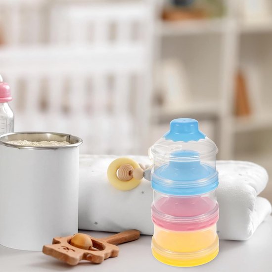 6 stuks reisvoedingsdispensers - stapelbare poedervormige formulecontainer met trechter - 3-laags melkpoederbeschermhoes voor babyflesvoeding — afbeelding 2