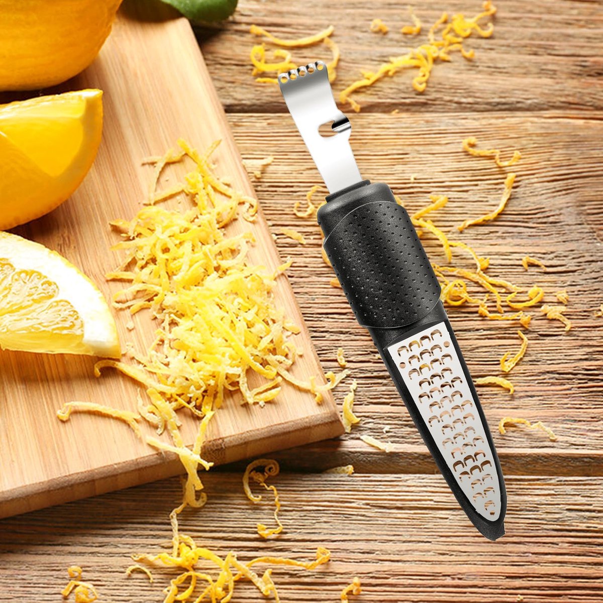 Unyqoos® Multifunctionele 4-in-1 Rasp voor Citrusvruchten, Kaas en Meer