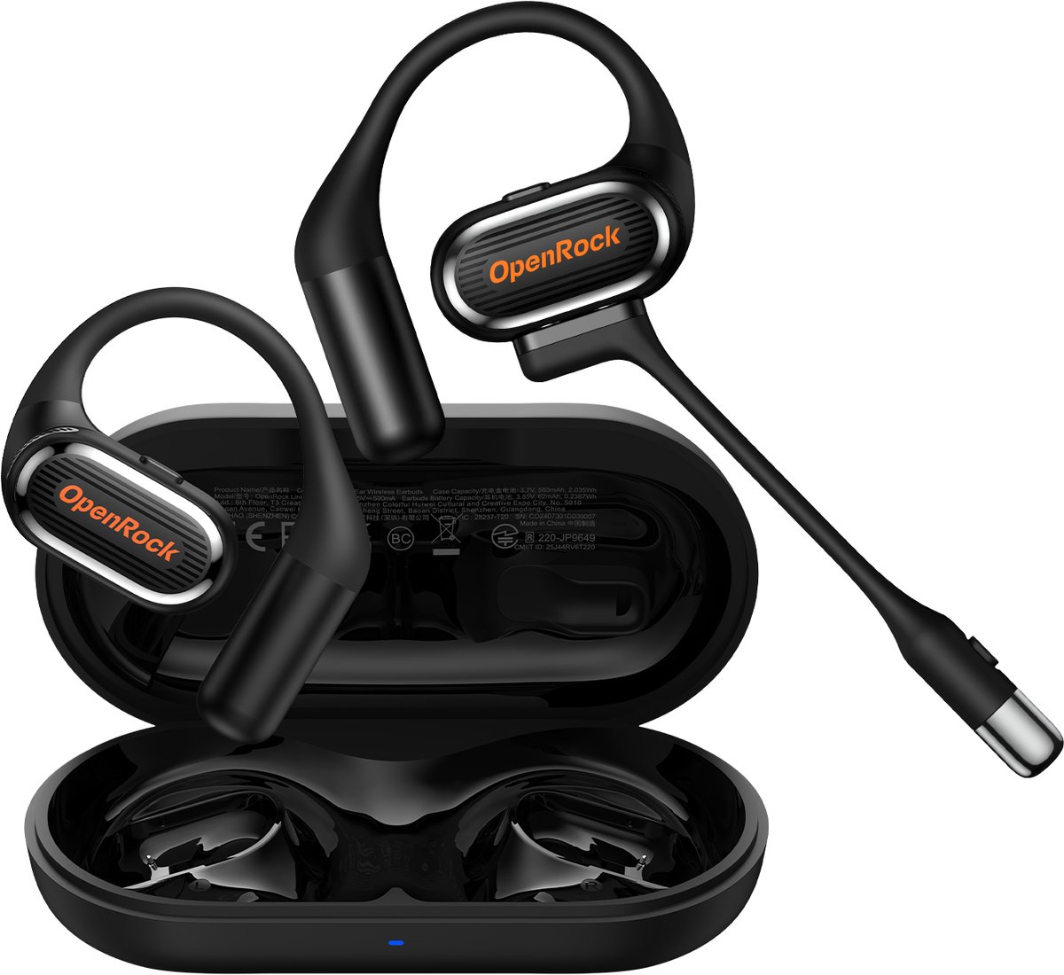 OpenRock - Link 20 - Draadloze Open-Ear Hoofdtelefoon - Oordopjes - AI -Bluetooth - Lange batterij - Ruisonderdrukking - draadloos - TubeBass™ Technologie