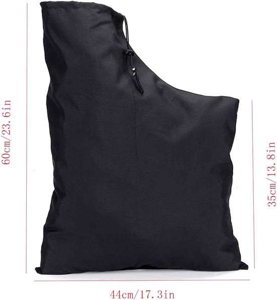 2-delige - Universele stofzak voor bladblazers - Stofzak voor bladblazers - Trekkoordzak voor bladblazers - Vervangende zak voor tuinstofzuigers - Bladzak voor terras - Met rits - Herbruikbaar - Zwart - 60 x 44 cm van Merkloos	 — afbeelding 2