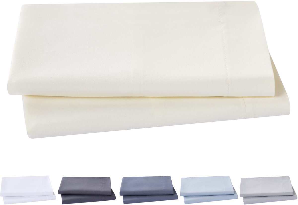 Unyqoos Set van twee hypoallergene kussenslopen van zachte microvezel beige
