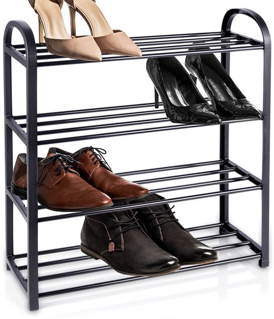 Range-chaussures en métal noir - pour environ 8 paires