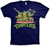 Teenage Mutant Ninja Turtles Heren Tshirt -M- Turtles Distressed Group Blauw