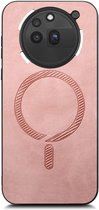 Hoesje geschikt voor Nothing Phone (3a) Pro - Phonesta Retro Vegan Leather Back Cover - Geschikt voor MagSafe - Roze