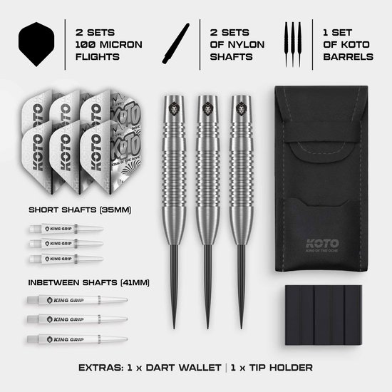KOTO - Sting Silver Bomb - 90% Tungsten - Dartpijlen - 24 Gram - Zilver - Steeldarts van Merkloos — afbeelding 5