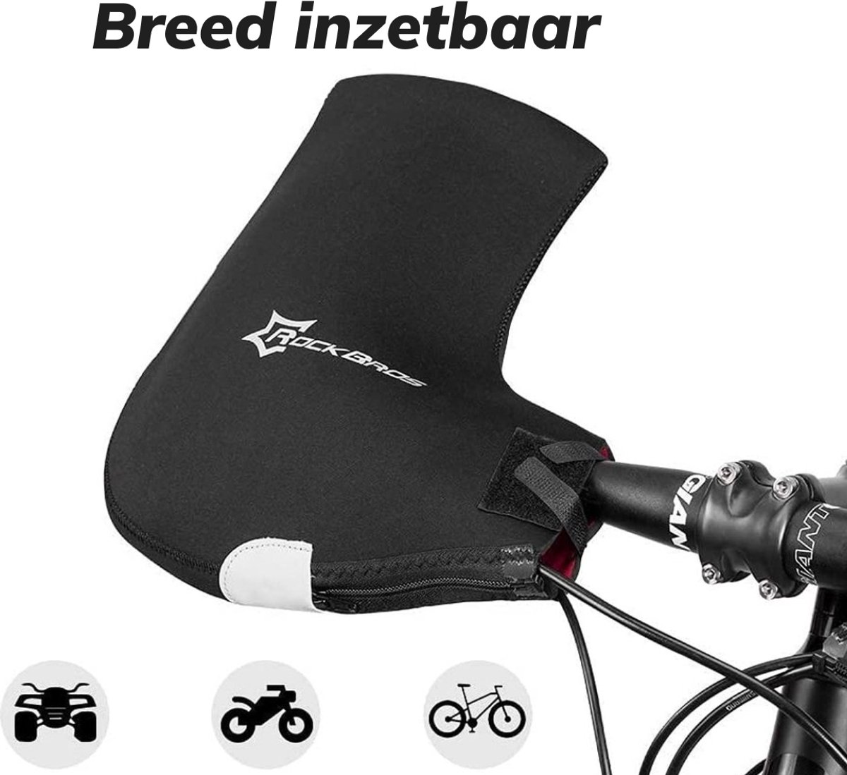 Paar warme, thermische winter fiets handschoenen met volledige vingers