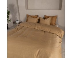 Kayori Kiso Dekbedovertrek Tencel - 140x200-220 + 1 sloop - Eenpersoons - Zacht, Verkoelend & Antibacterieel - Goud