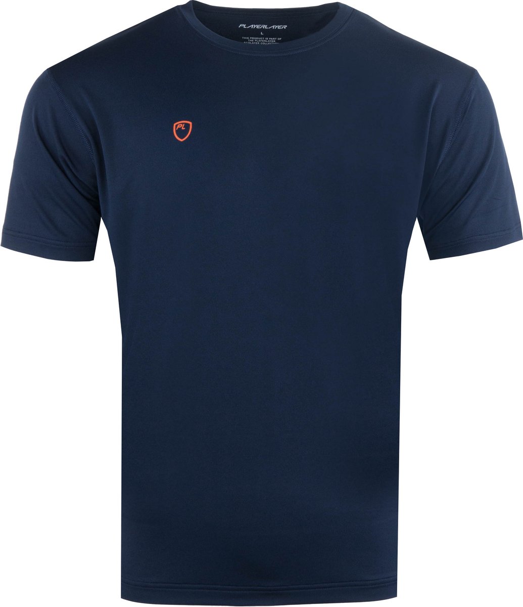 Playerlayer Eco Performance-T-shirt voor heren, marineblauw - S