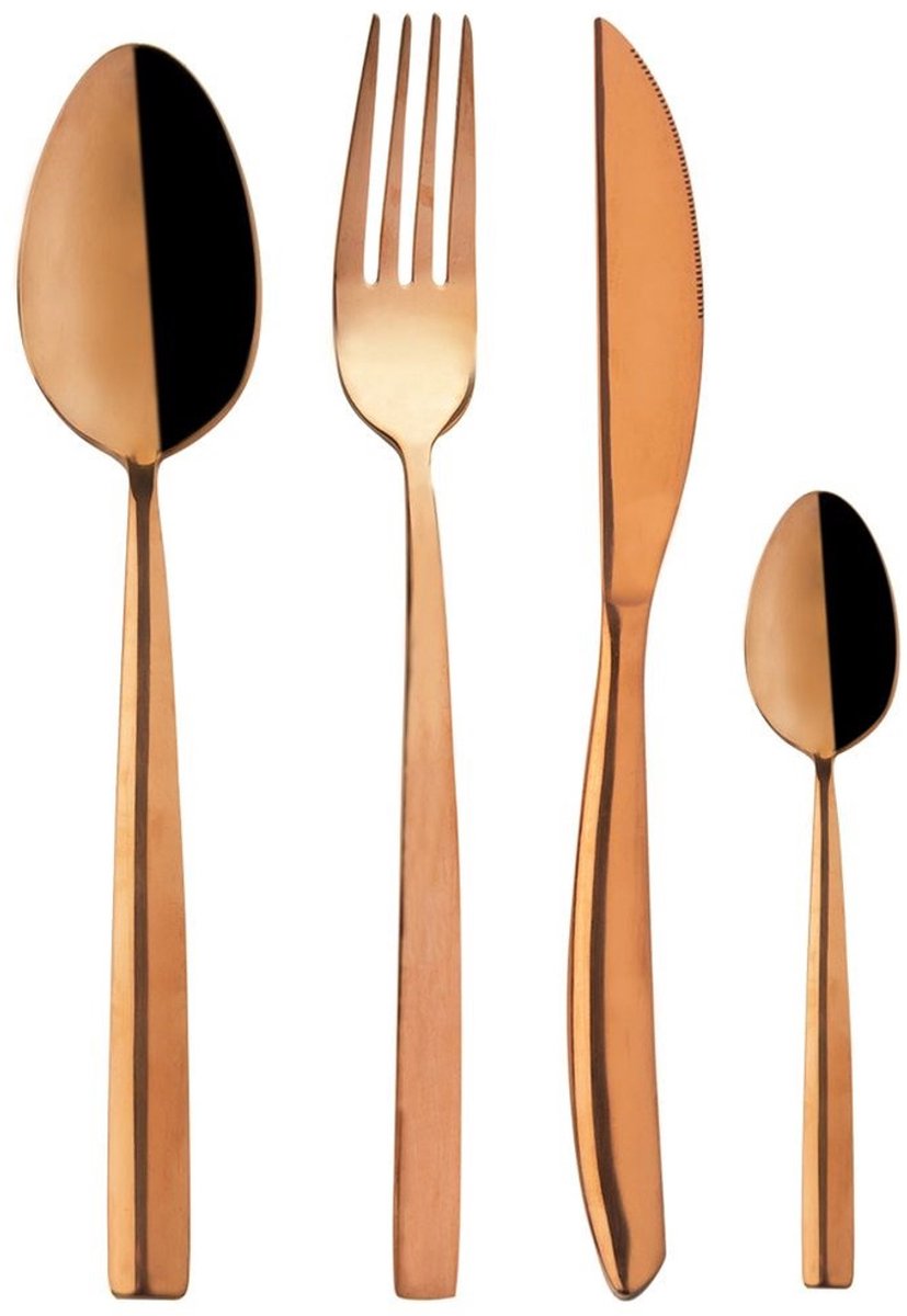 Orion COPPER Serie - Bestekset - 24-delig - Messen, Vorken, Lepels - 6 Personen - Roestvrijstalen