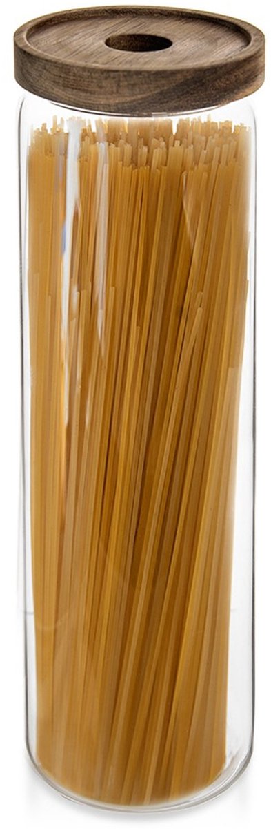 Orion - Glazen Voorraadpot - Houten Deksel - Siliconen Afsluiting - 1,85 l