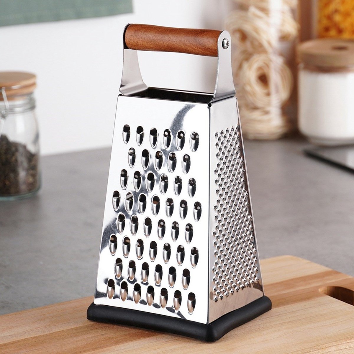 EH Collection - Rasp 4-zijdig met houten handvat - anti-slip bodem
