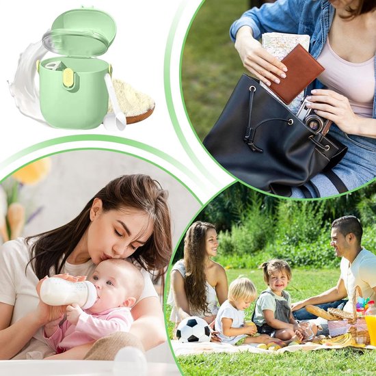 Formula Reiscontainer Draagbaar - Fruit Puree Opslag met Schep - Melkpoeder Opbergdoos voor Reizen Families Nieuwe Ouders Wandelwagen Rides Thuis Trein Park Bezoeken Road Trips Auto Reizen — afbeelding 5