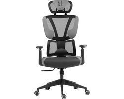 Deltaco Gaming L33T - Gaming Stoel - FuzionX Stof - Nek- en Rugkussen - Ergonomisch - Grijs/Zwart