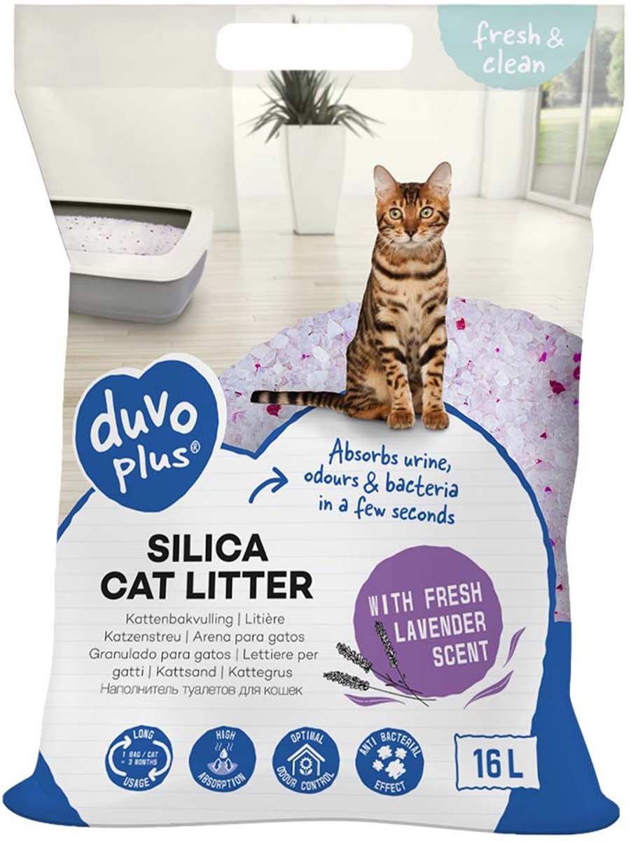 Kattenbakvulling - Super absorberende Premium Silica - lavendel - 16L/6.3kg