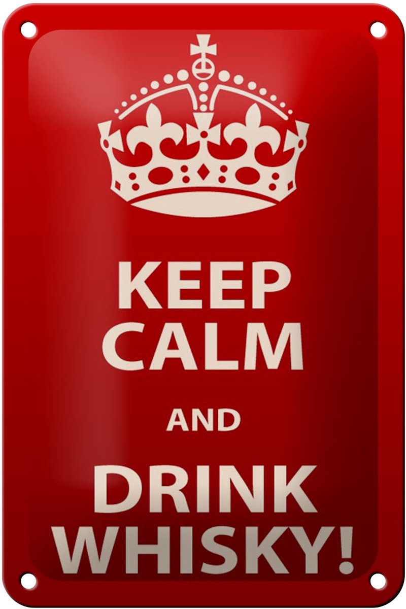 Blechschild Alkohol 12x18cm Keep Calm & Drink Whisky