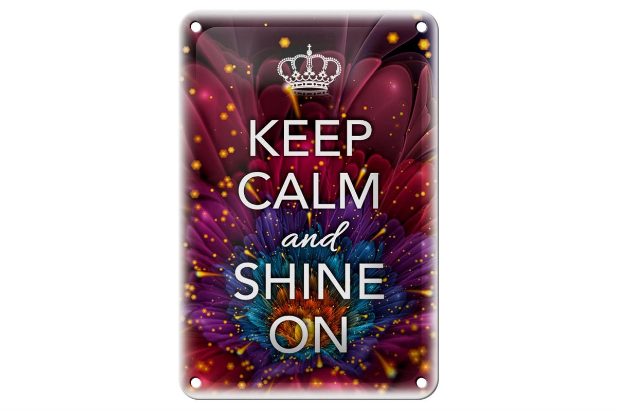 Blechschild Spruch 12x18cm Keep Calm and shine on