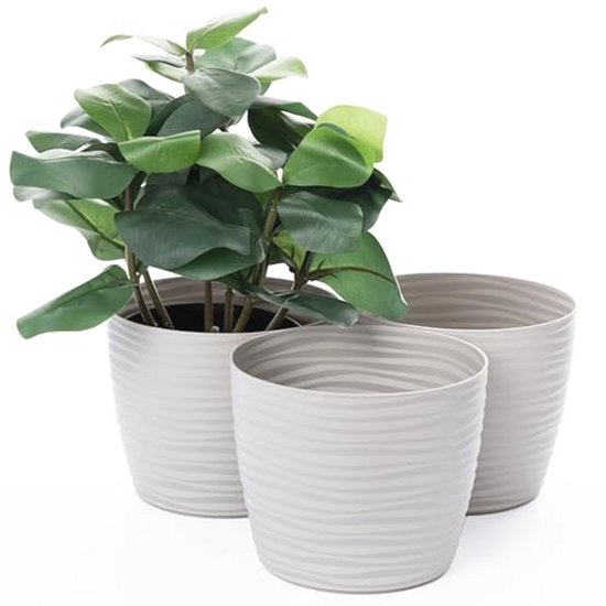 Garronda GD-0024 Bloempot, orchideeënpotten, transparant, ronde bloempotten voor kamerplanten, kunststof in verschillende maten, 5 stuks, transparant, diameter 19 cm, H 15 cm