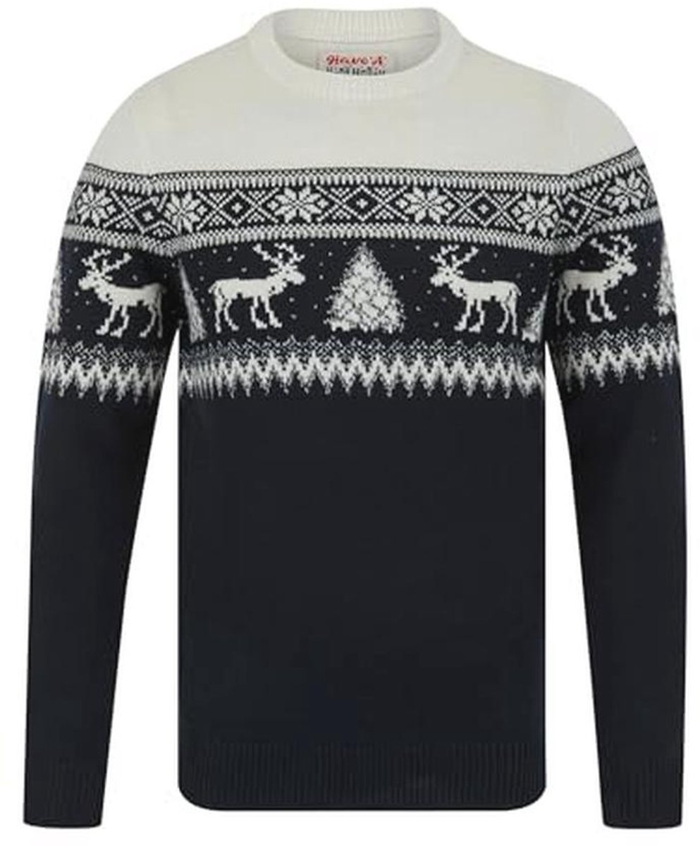 Tokyo Laundry ‘Merry Christmas‘ Noordse gebreide herenkersttrui in ‘Fair Isle‘-stijl