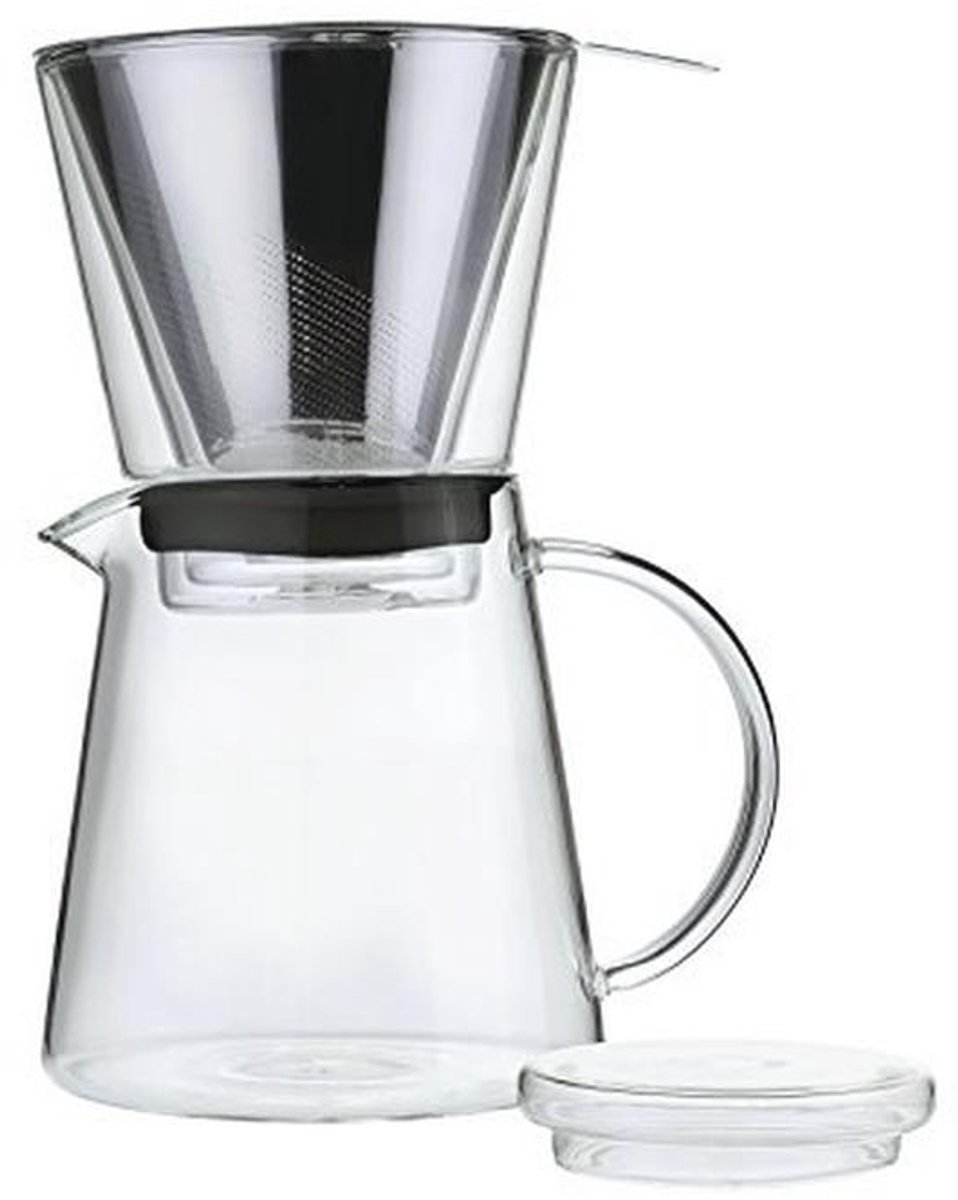 Koffiezetapparaat voor 6 kopjes met glazen carafe en modern design