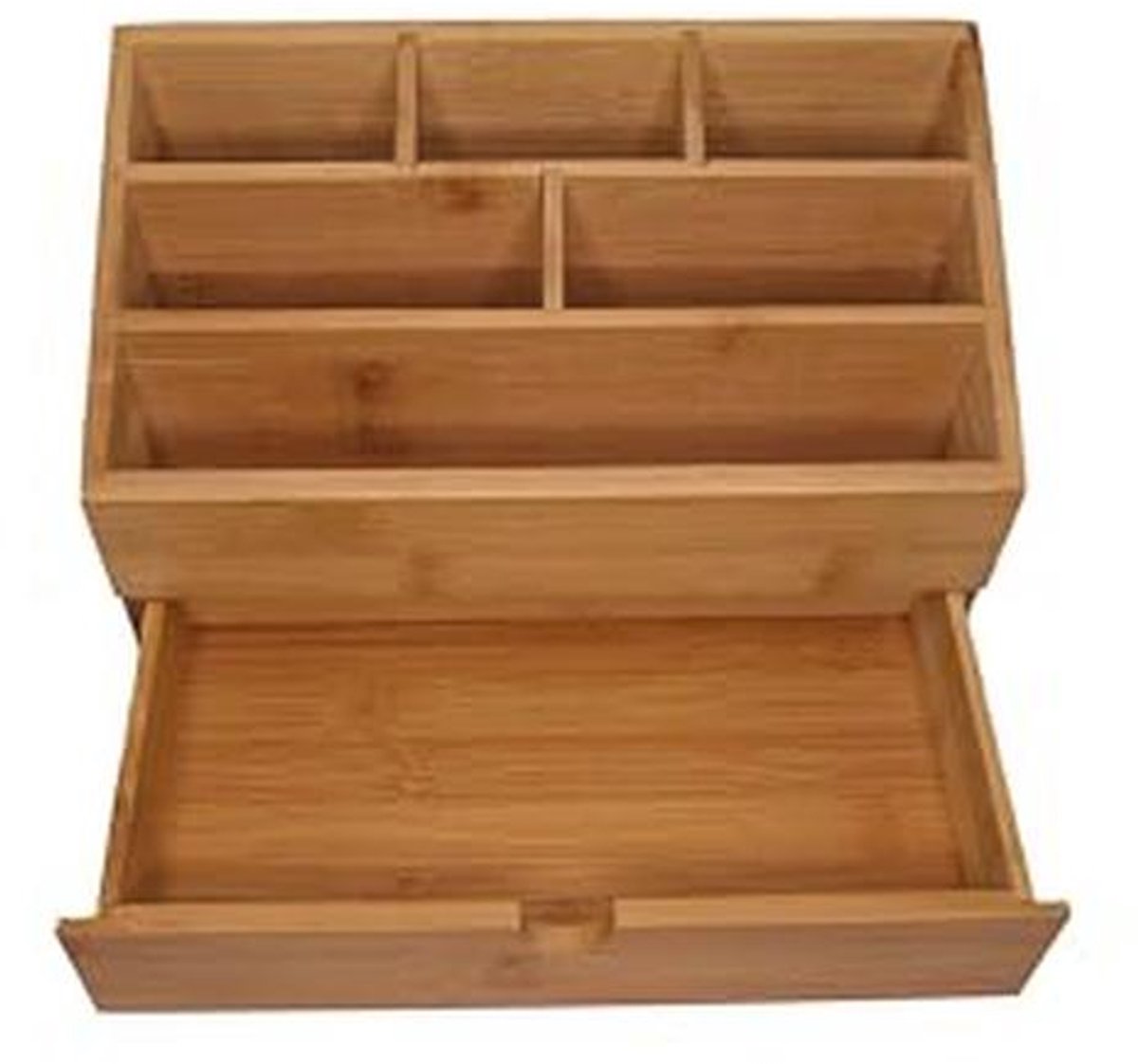 Duurzame Bureau-organizer met 6 Vakken en Lade in Bamboe — cadeau in Wonen & Interieur - foto 5
