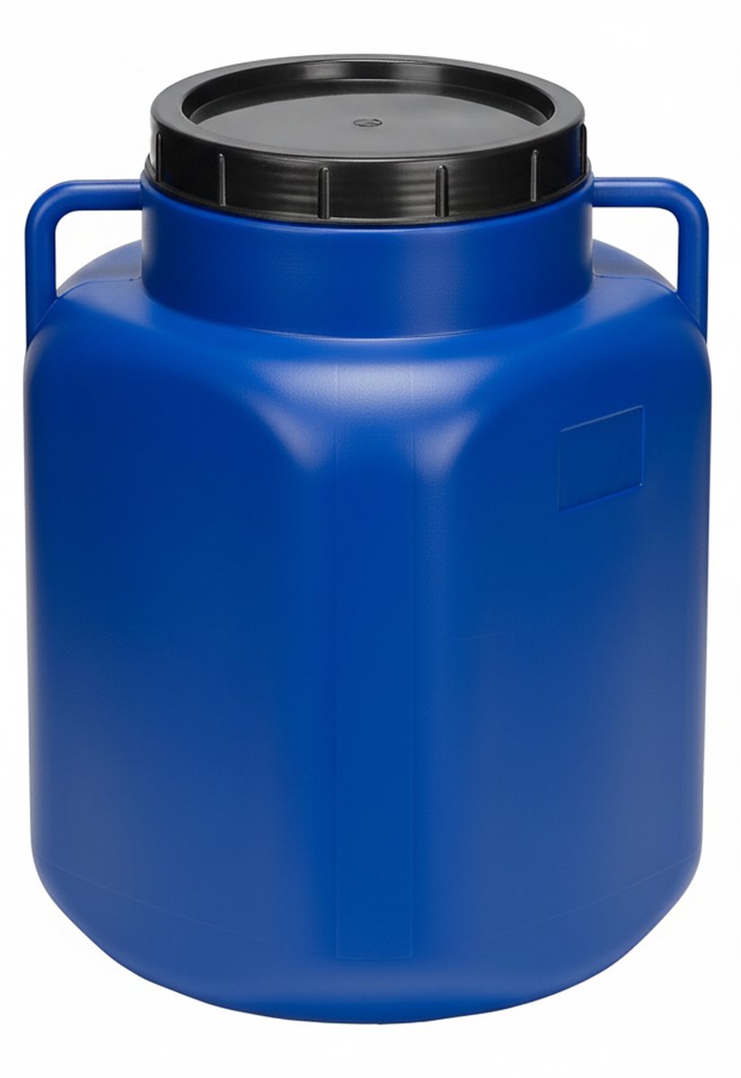 Garronda 50L - Plastic Vat BPA-vrij - Vierkant vat en Container met Deksel – Blauw – GD-STE-BarrelP