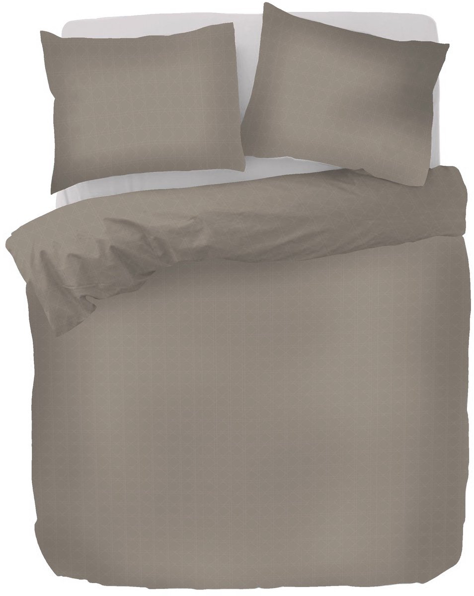 kayori Shizu Dekbedovertrek Katoensatijn - 140x200-220 + 1 sloop - Eenpersoons - Taupe