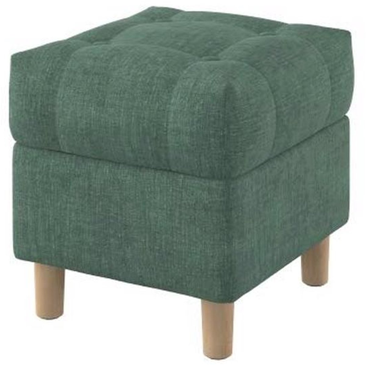 Zitbankje met knooptufting en opbergfunctie, Gestoffeerde voetenbank, Perfect voor slaapkamer en hal, Softi Green stof, Waterafstotend