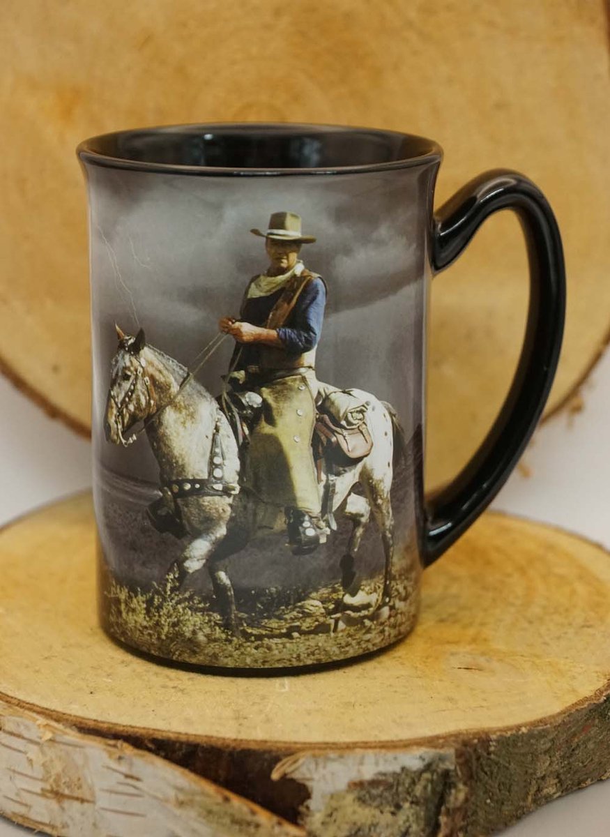 Drinkbeker / mok John Wayne op paard - Beker John Wayne - John Wayne koffie mok - John Wayne drinkbeker - John Wayne Officially licensed product - John Wayne cadeau artikelen - Cowboy mok - Mok van een western ster - cadeau voor John Wayne fan