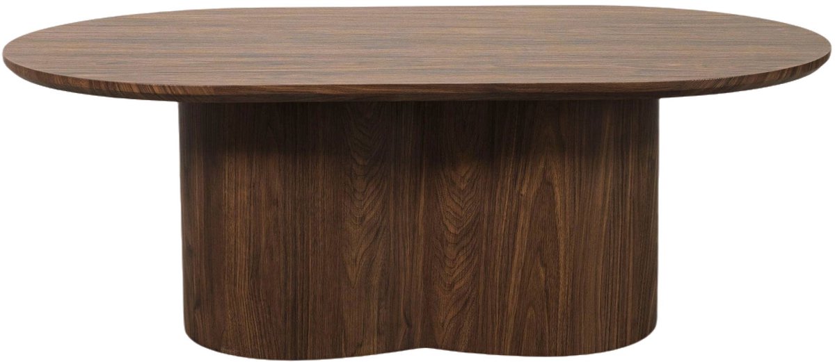 Salontafel Japandi ovaal walnoot MDF 120cm Rumi bijzettafel Japanse stijl