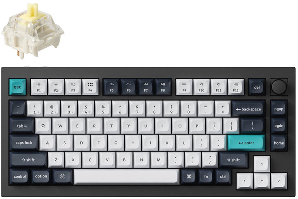 Keychron Q1 Max toetsenbord Banana switch Universeel USB + RF Wireless + Bluetooth zwart