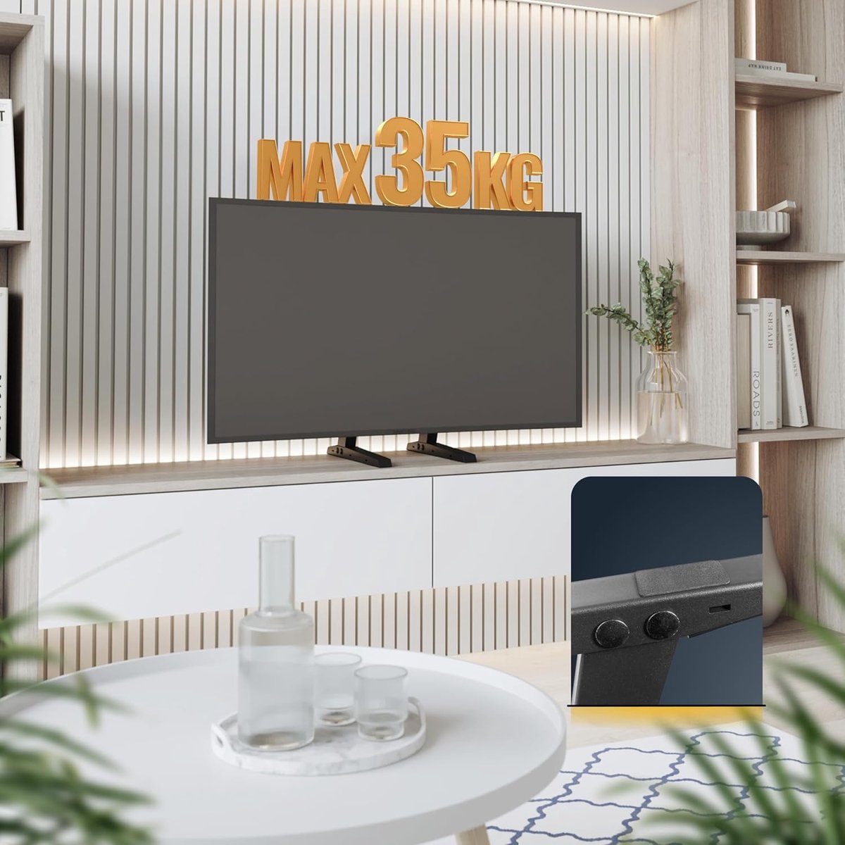 Candala TV-standaard 19-47 inch (ca. 48-119 cm) FS309-S universele hoogte verstelbare voet tv - 200x100-400x200 zwart
