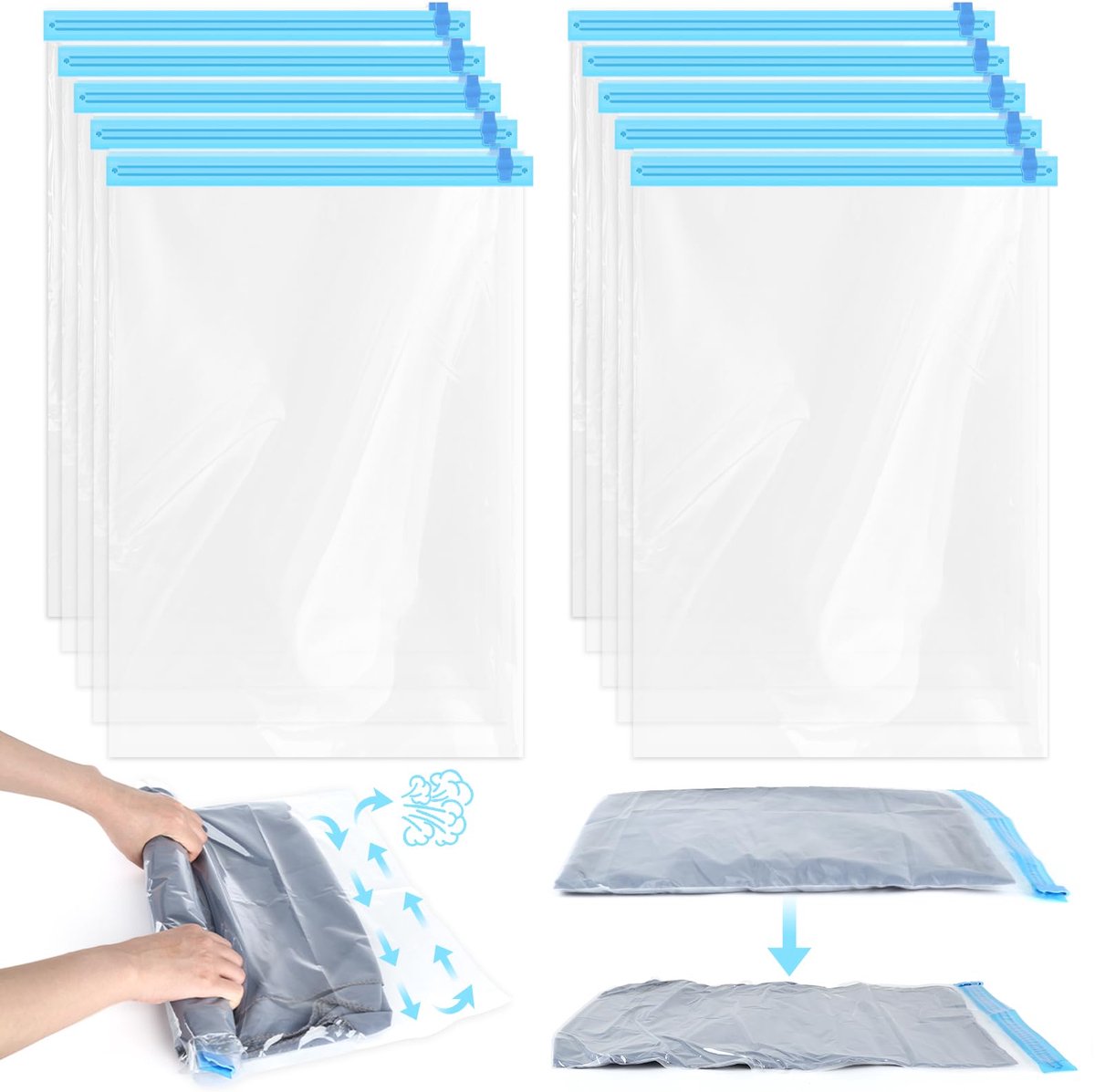 Unyqoos® Ruimtebesparende herbruikbare vacuümzakken voor kleding en reizen