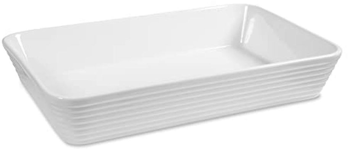Rechthoekige ovenschotel porselein - 35x24 cm - Wit
