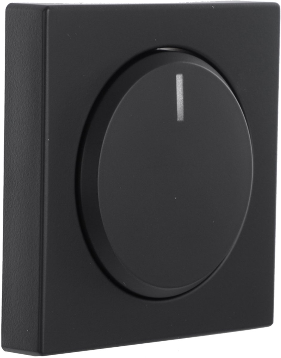 Busch-Jaeger Future Linear - centraalplaat - met knop - dimmer - zwart