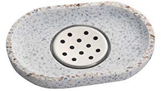 Porte-savon en terrazzo avec système de drainage pour salle de bain - Qualité supérieure