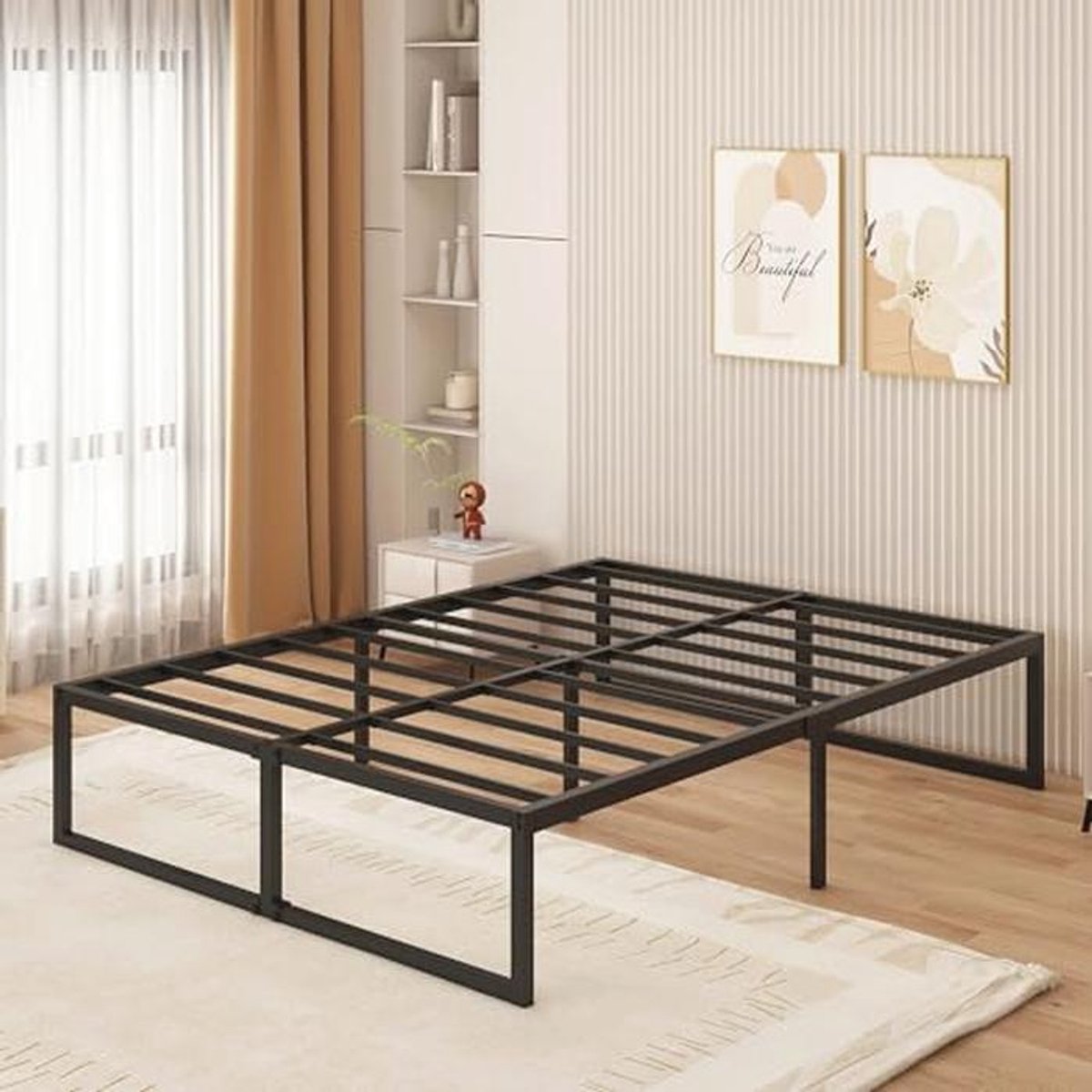 Stabiele Bedbodem 180x200cm met Onderbedopslag - Zwart