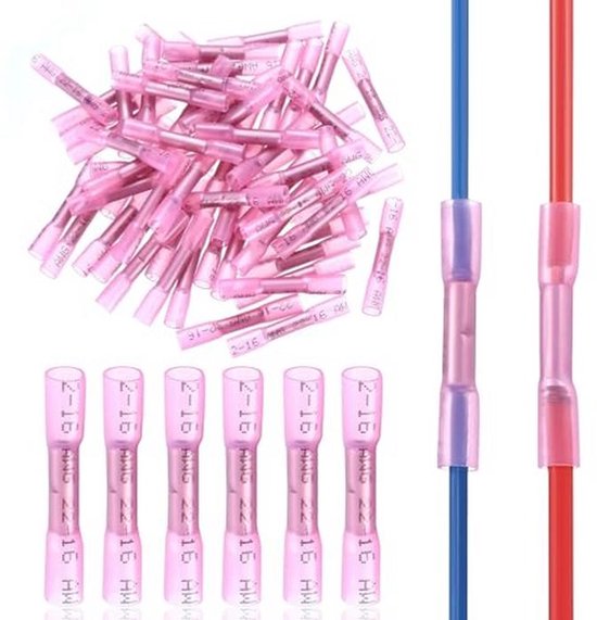 Wirefy 180 Stuks Stootverbinder Krimpkous Kit - Butt Connectoren - Geïsoleerde en Afgedichte Kabelschoenen 0,5-6mm² Wirefy 180 Stuks Stootverbinder Krimpkous Kit - Butt Connectoren - Geïsoleerde en Afgedichte Kabelschoenen 0,5-6mm²