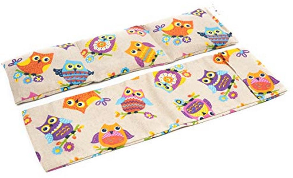 Warmtekussen met groene en lavendel sojazaden - 45x14 cm, wasbare hoes, magnetron/vriezer pittenkussen