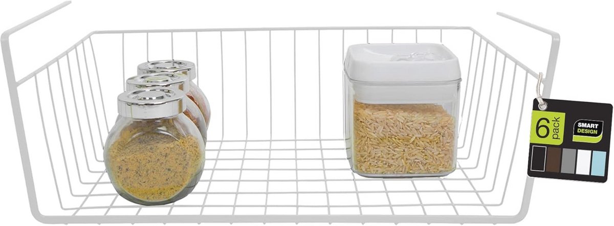 Onderlegmand Set van 6 - Medium - Snug Fit Arms - Roestbestendig - Keuken & Badkamer - Wit