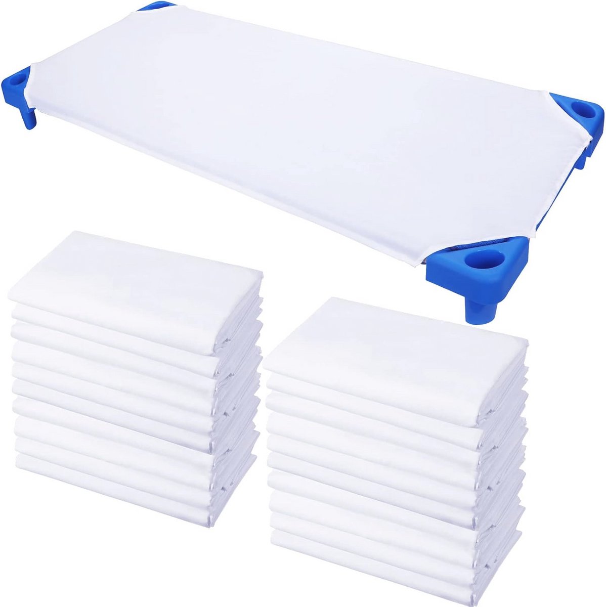 20 stuks ademende kinderbedlakens voor peuters en kleuters | Wit | 130x60 cm
