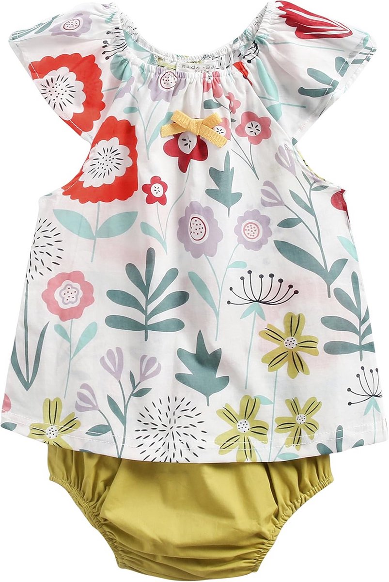 Schattige Katoenen Zomer Set voor Baby Meisjes – Korte Broek & Top Cadeau Idee