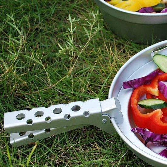 Pan Gripper Clip - Aluminium Komklem Camping Pot Houder - Buiten Koken Reis Accessoire — afbeelding 4