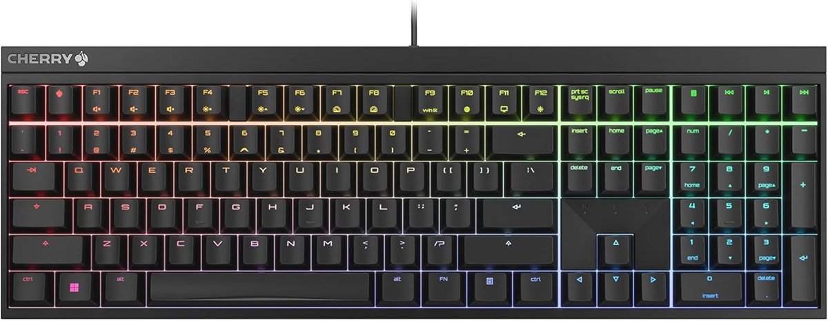 Mechanisch Gamingtoetsenbord met RGB-verlichting en MX RED-schakelaars - QWERTY (Amerikaans-Internationaal)