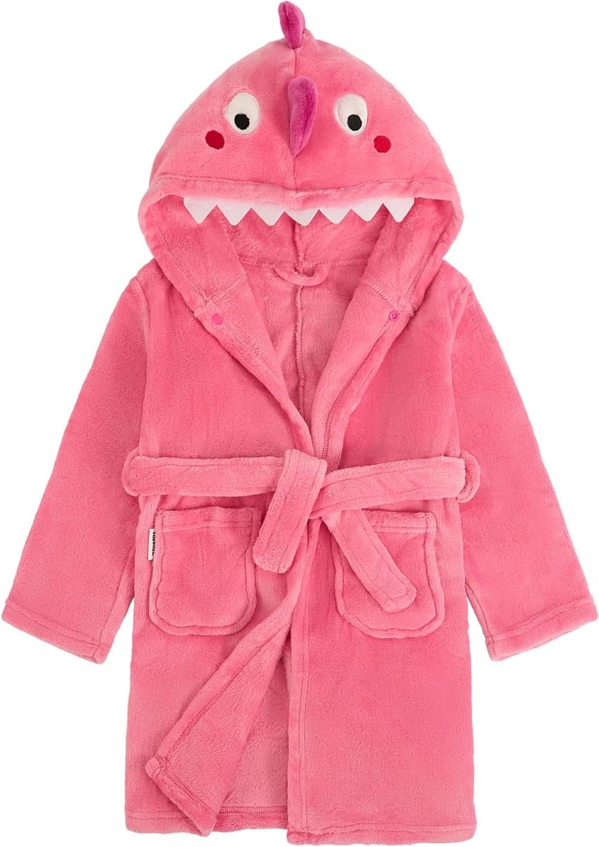 Allecta - Kinderbadjas van zachte fleece stof voor jongens en meisjes met capuchon